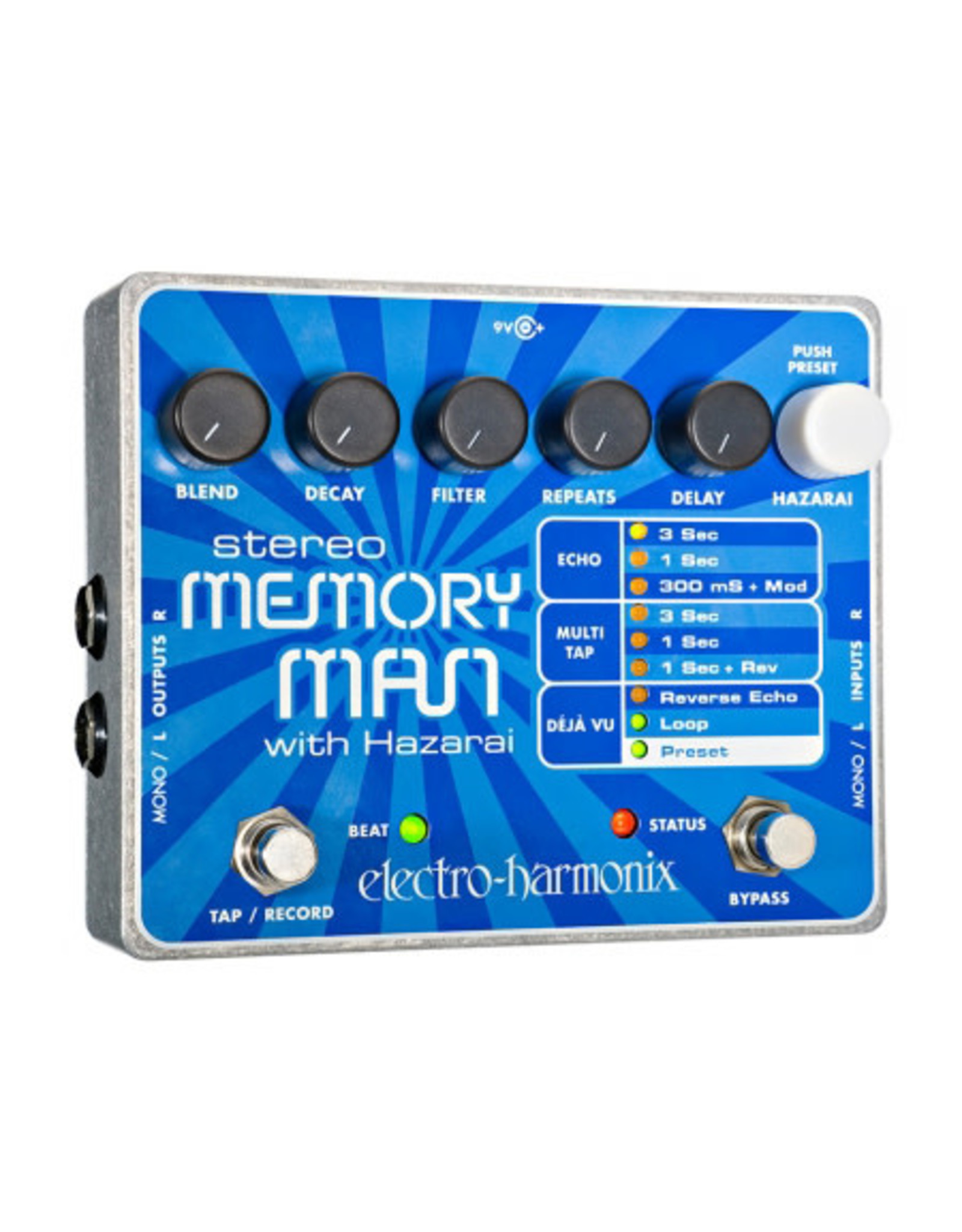 Electro-Harmonix EHX Stereo Memory Man with Hazari Digital Delay/Looper, 9.6DC-200 PSU included