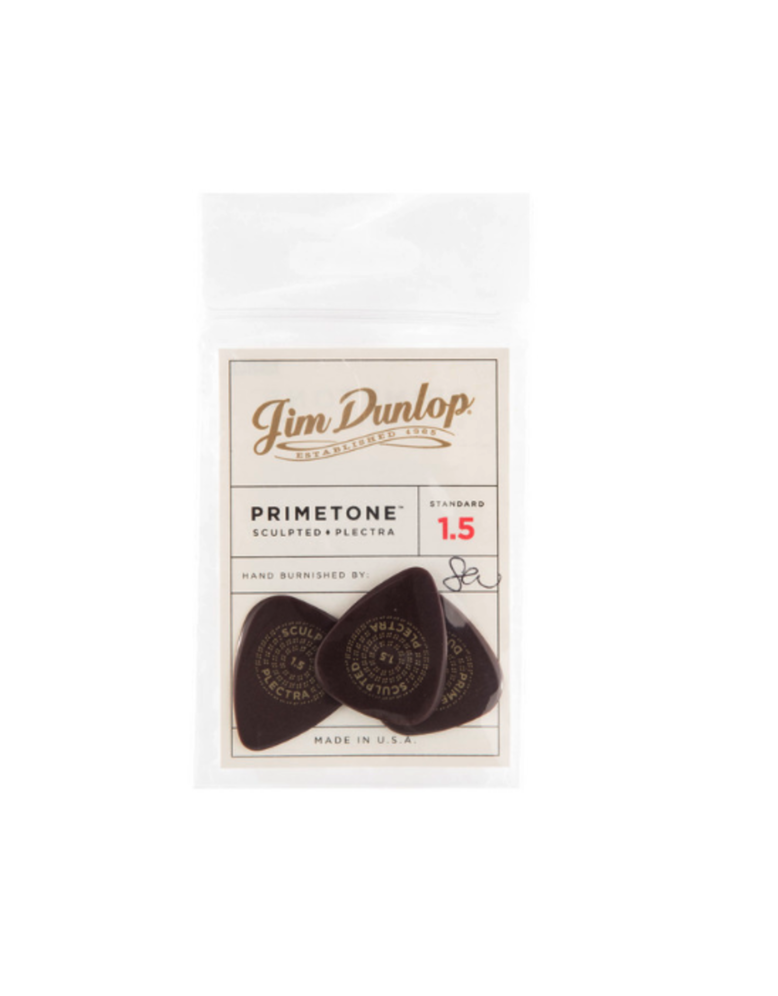 Dunlop Primetone 1.5mm Standard Smooth Pick, 3 Pack