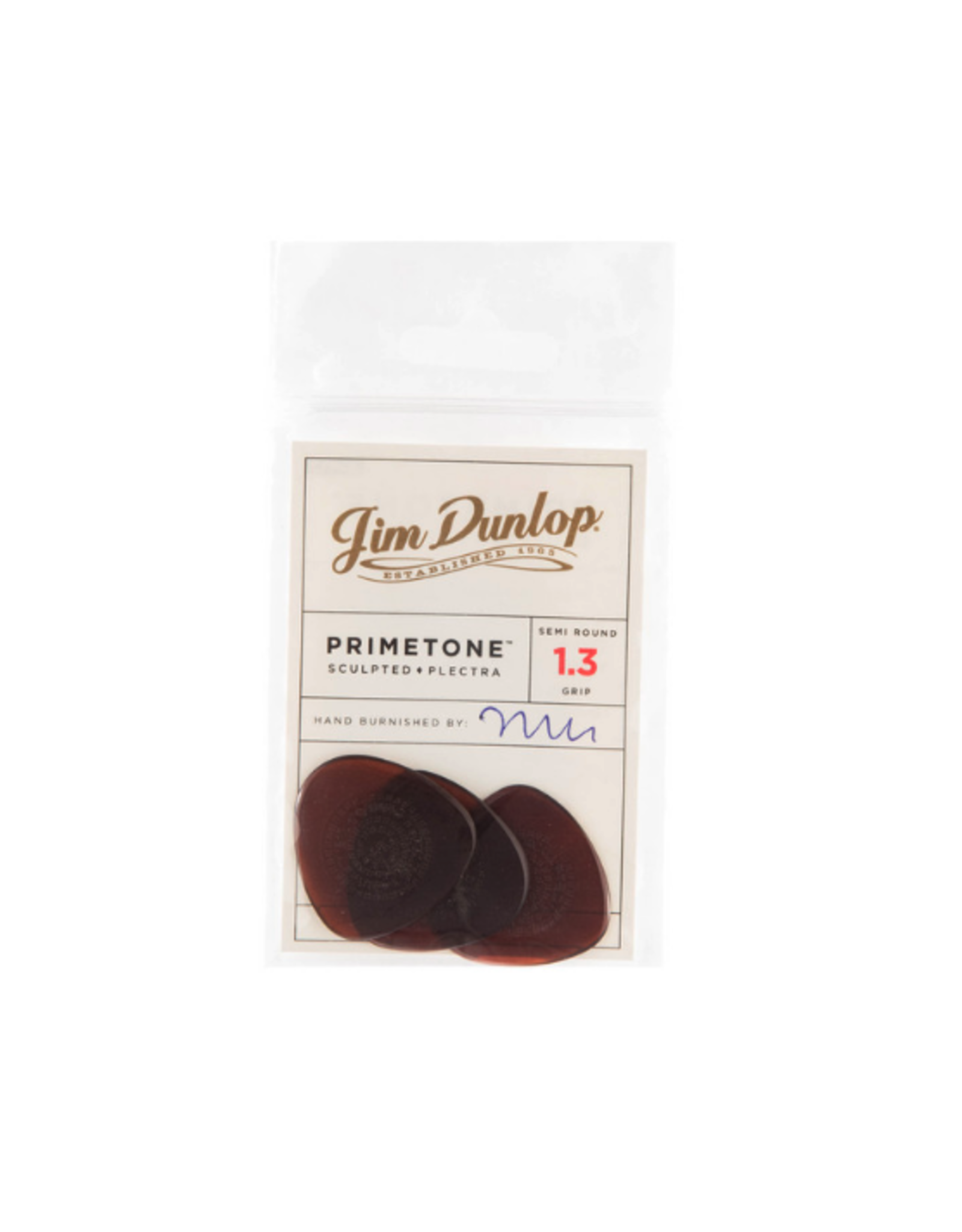Dunlop Dunlop Primetone 1.3 Semi-Round Grip Picks, Player Pack (3 Picks)