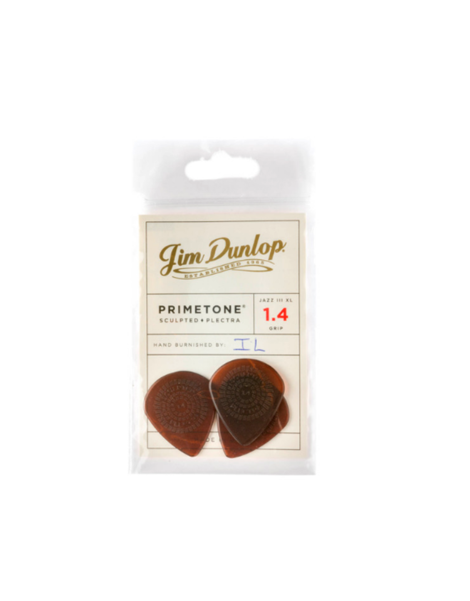 Dunlop Primetone 1.4mm Jazz III XL Grip Pick, 3 Pack