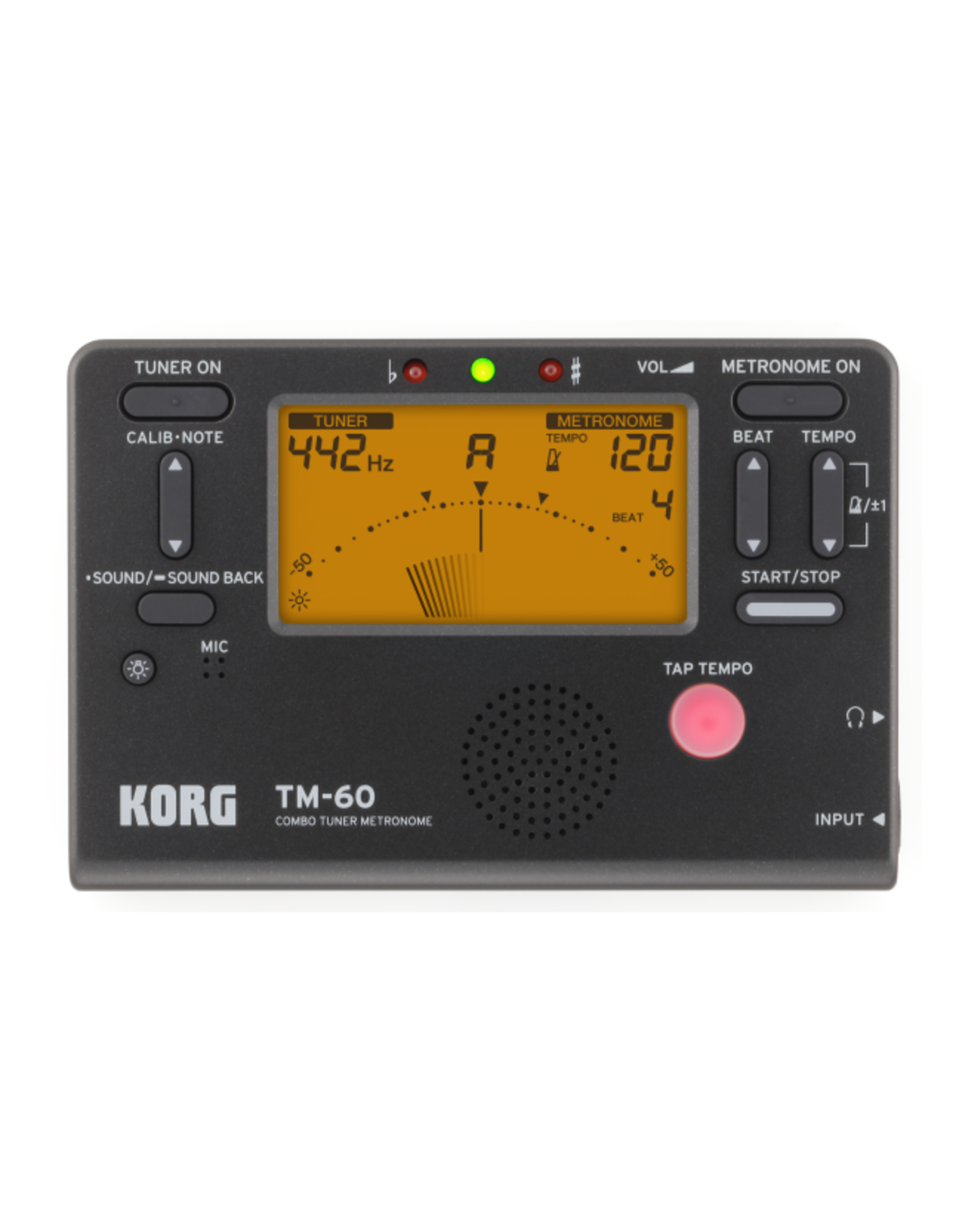 Korg KORG TM-60 Combo Tuner/Metronome, Black