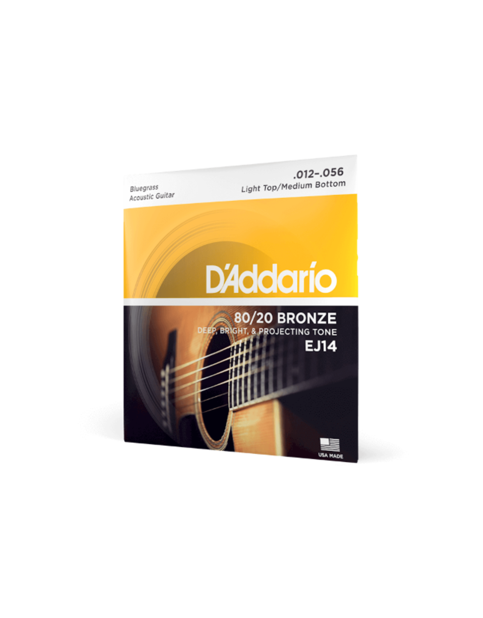 D'Addario D'Addario 12-56 Light Top/Medium Bottom Bluegrass, 80/20 Bronze Acoustic Guitar Strings