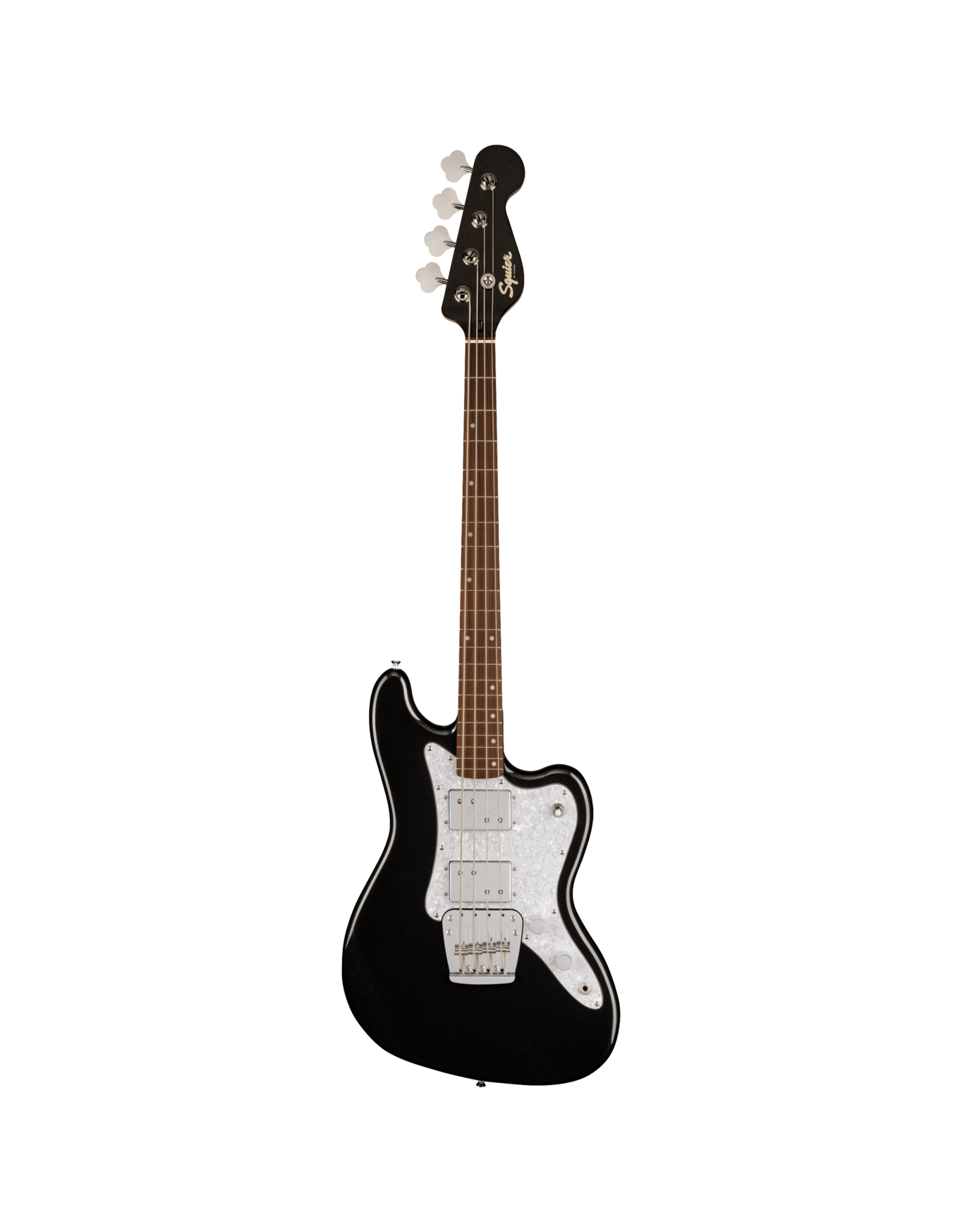 Squier Squier Paranormal Rascal Bass HH, Metallic Black, White Pearloid Pickguard
