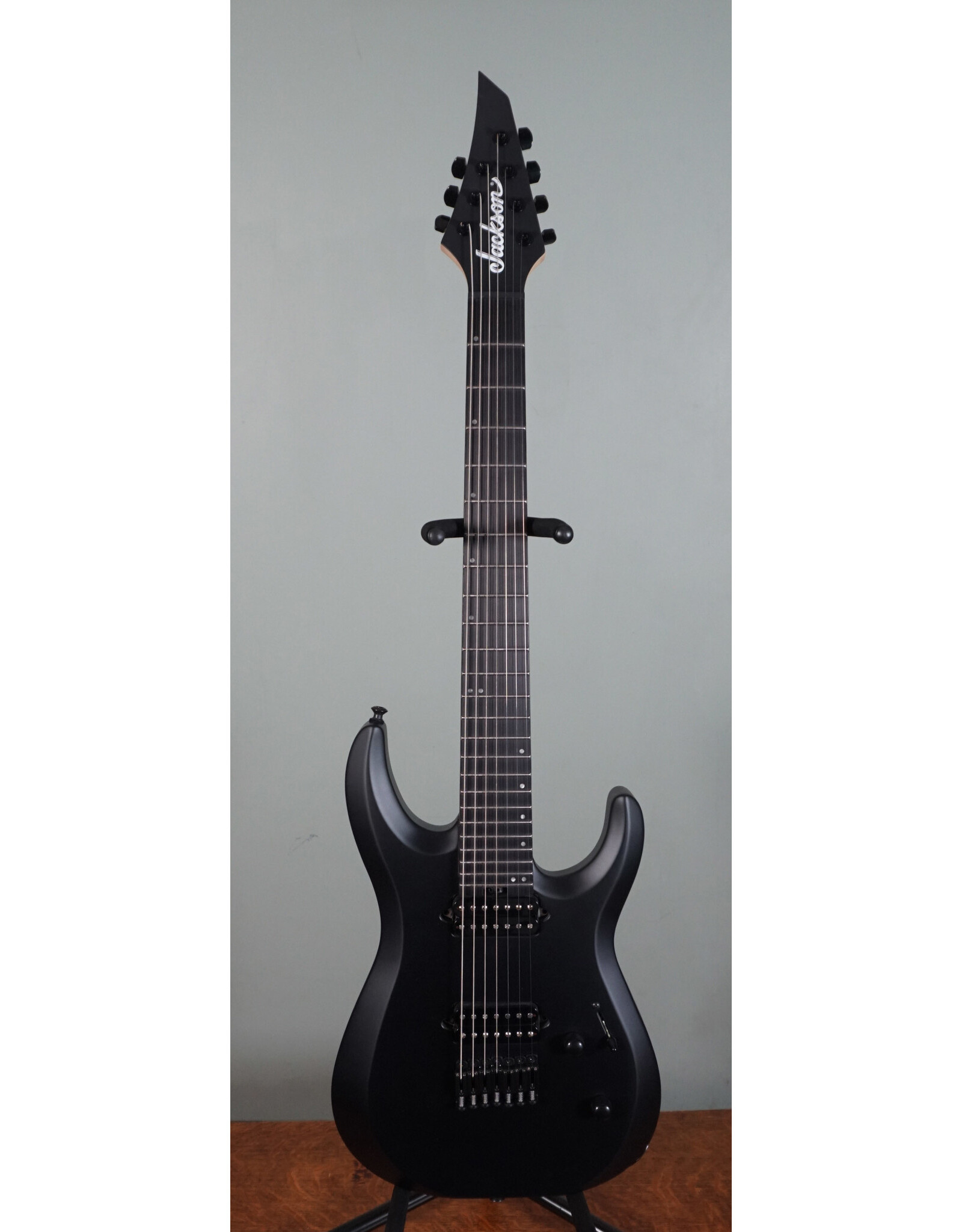 Jackson Jackson Pro Plus Series DK Modern MDK7 HT, Ebony Fingerboard, Bare Knuckle PUPs, Satin Black w/ Gig Bag - Open Box