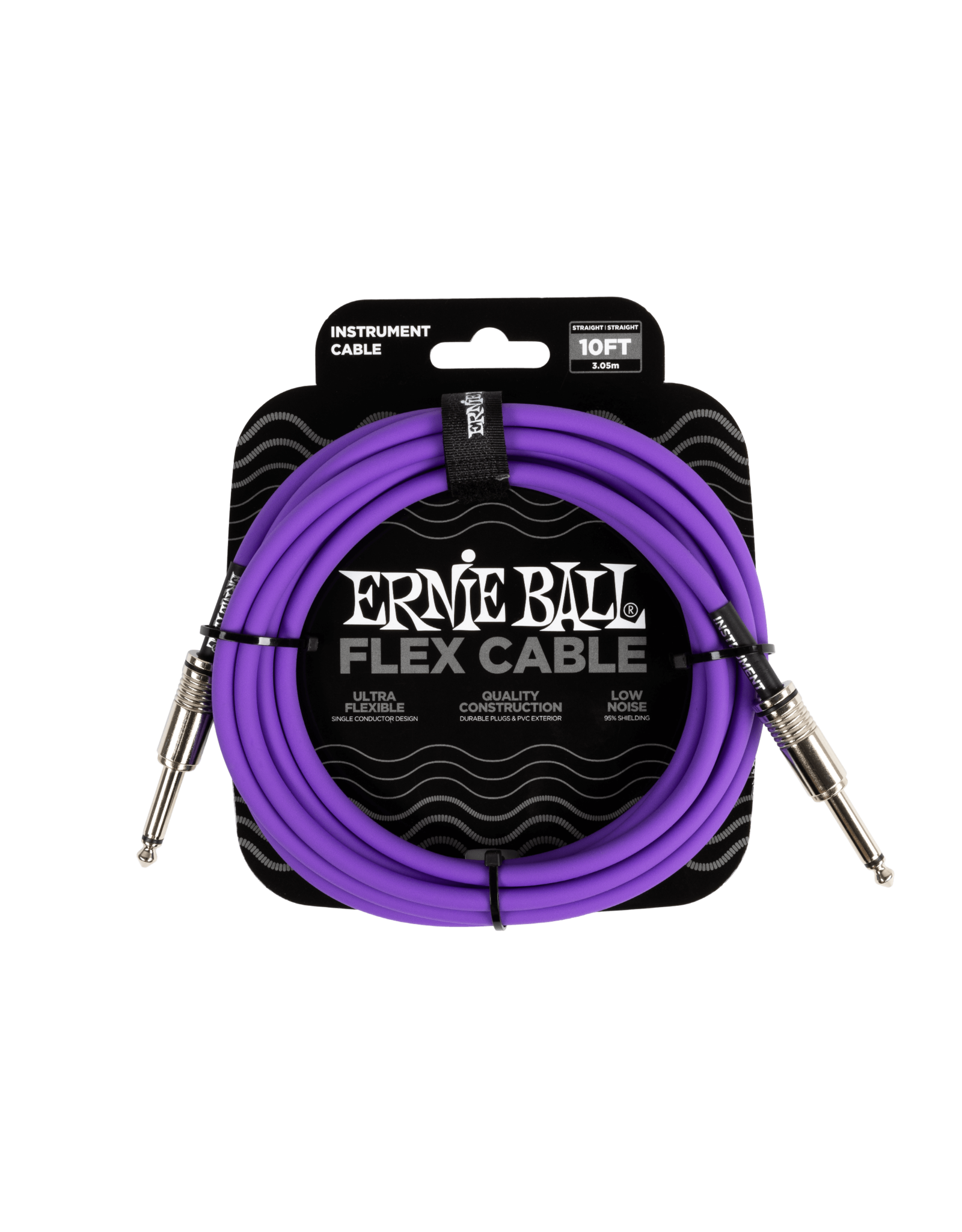 Ernie Ball Ernie Ball Flex Instrument Cable Straight to Straight 10', Purple