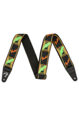 Fender Fender Neon Monogram Strap, Green and Orange, 2"