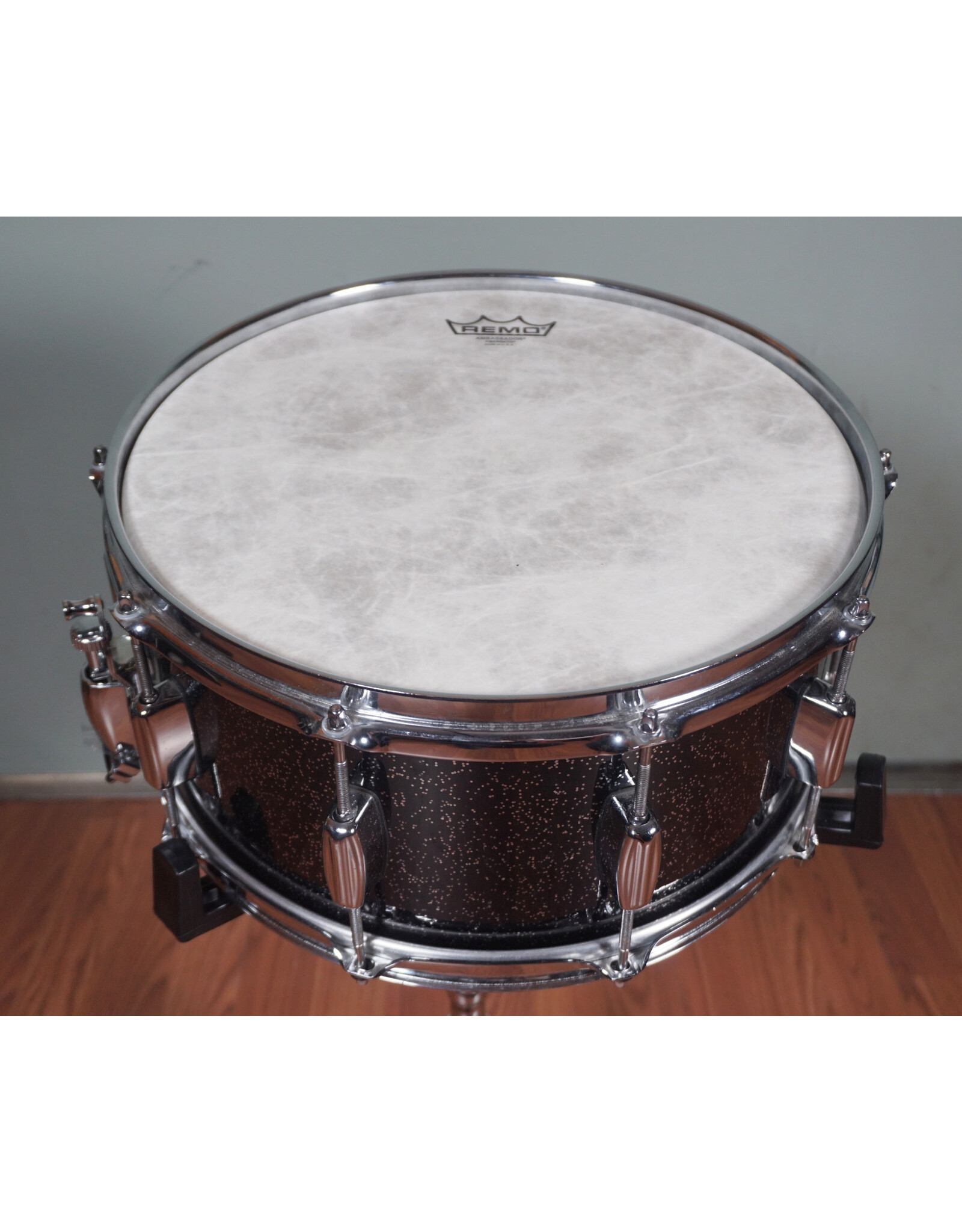 Barton 6.5x14 Maple Snare Drum Black Galaxy, Used
