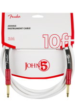 Fender Fender John 5 Instrument Cable, White and Red, 10'