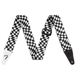 Fender Wavy Checkerboard Polyester Strap, Black/White