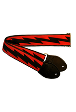 Souldier Souldier Straps GS0859 - Lightning Bolt Black on Red Guitar Strap