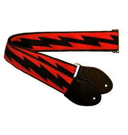 Souldier Souldier Straps GS0859 - Lightning Bolt Black on Red Guitar Strap