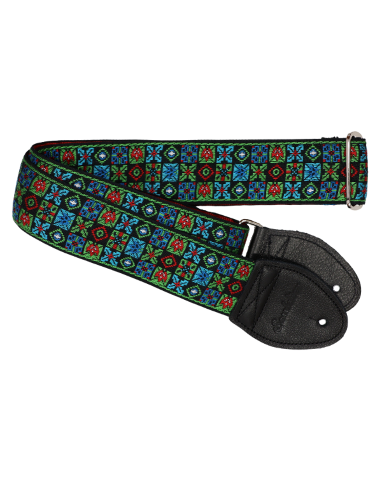 Souldier Souldier Woodstock Green/Turquiose, Vintage Fabric Guitar Strap