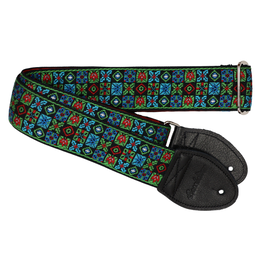 Souldier Souldier Woodstock Green/Turquiose, Vintage Fabric Guitar Strap