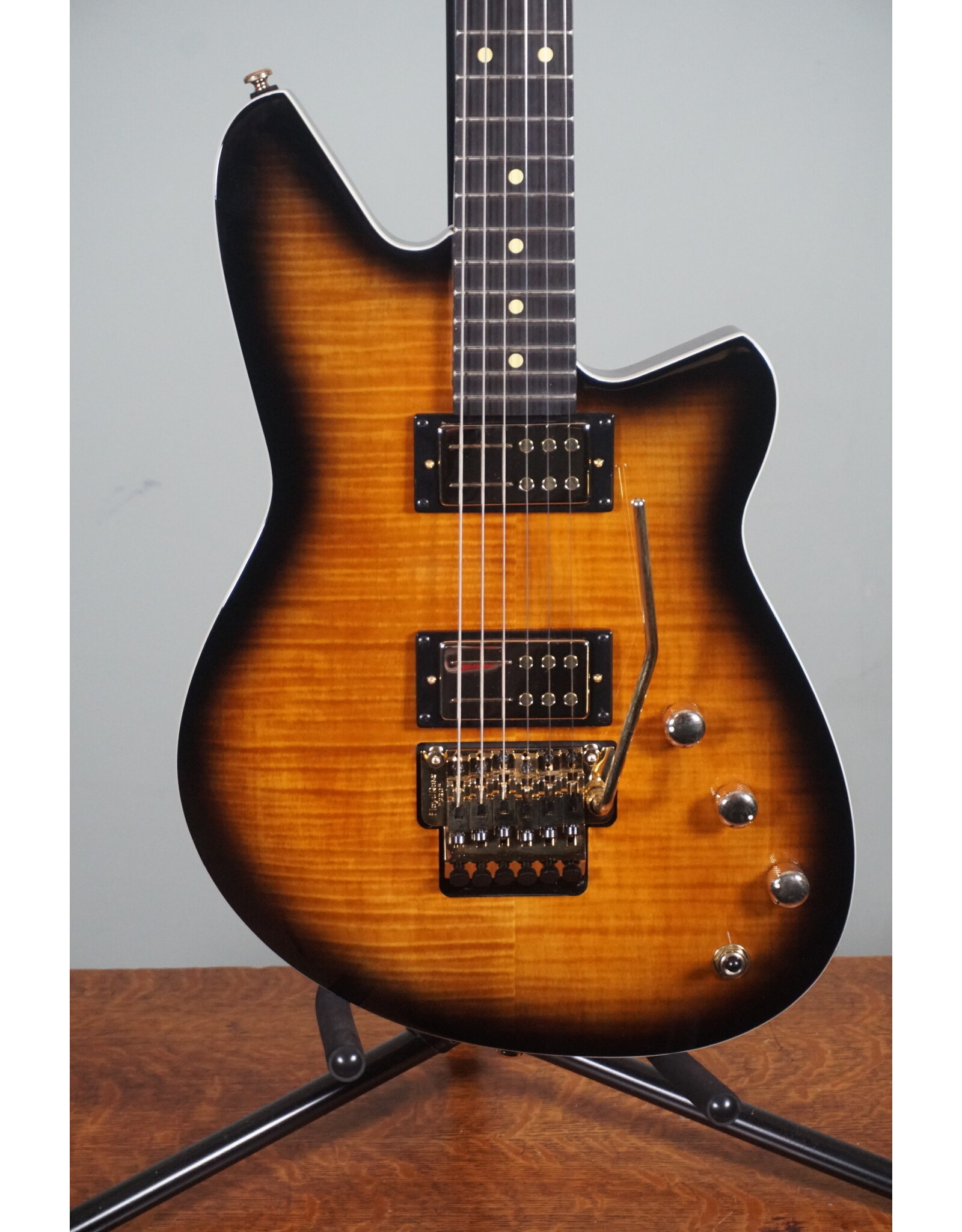 Reverend Reverend Kingbolt RA Floyd Rose Electric Guitar, Coffee Burst Flame Maple