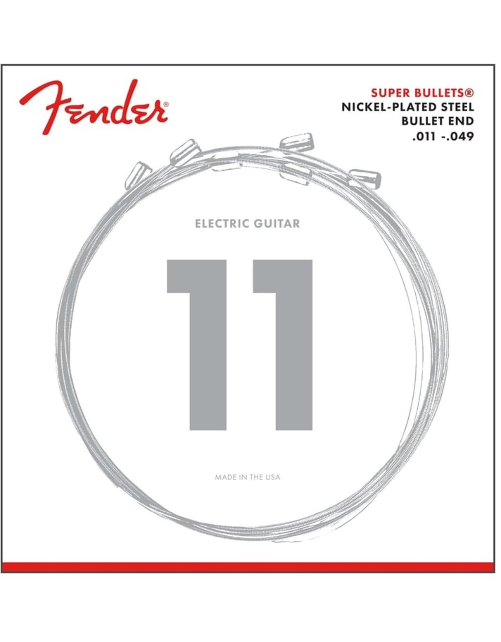 Fender Fender Super Bullet Strings, Nickel Plated Steel, Bullet End, 3250M Gauges .011-.049