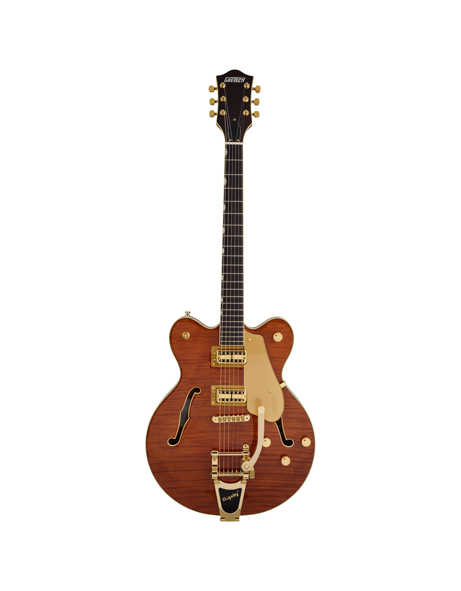 Gretsch Gretsch Electromatic LTD Flame Okoume Broadkaster Double-Cut with Bigsby, Rosewood Fingerboard, Roundup Orange