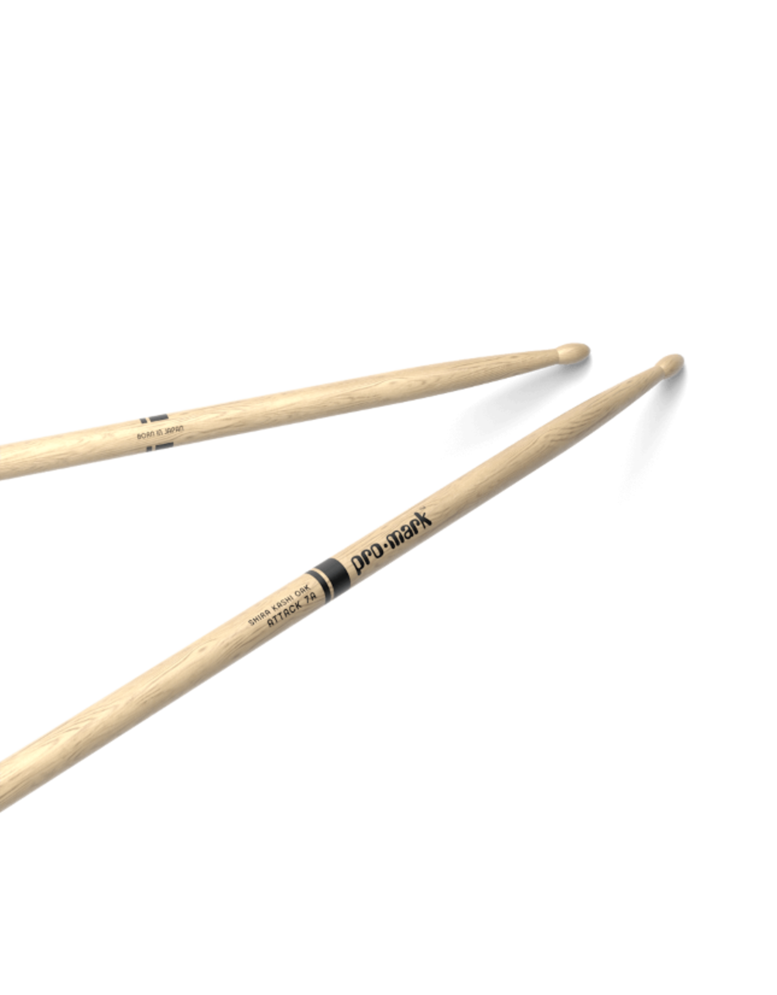 Promark ProMark Classic Attack 7A Shira Kashi Oak Drumstick, Oval Wood Tip