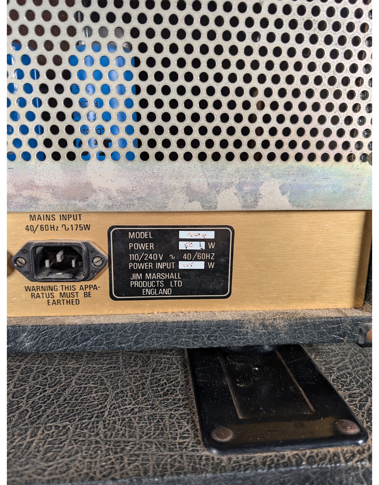 1985 Marshall 2204 JCM800 Lead 50W with 1960A JCM800 4x12 Cabinet and Powerbrake Attenuator Model PB100, Used
