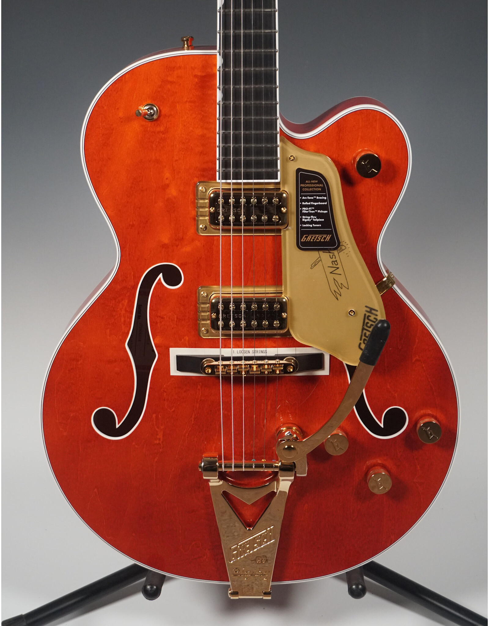 Gretsch Gretsch Nashville Hollow Body with String-Thru Bigsby and Gold Hardware, Ebony Fingerboard, Orange Stain w/ HSC