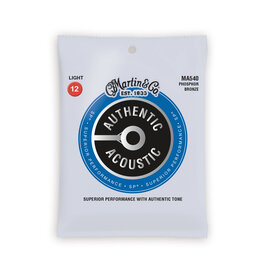 Martin MA540 Authentic Acoustic SP 92/8 Phosphor Bronze Light Guitar Strings. 12- 54