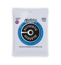 Martin MA535 Authentic Acoustic SP 92/8 Phosphor Bronze Custom Light Guitar Strings. 11-54