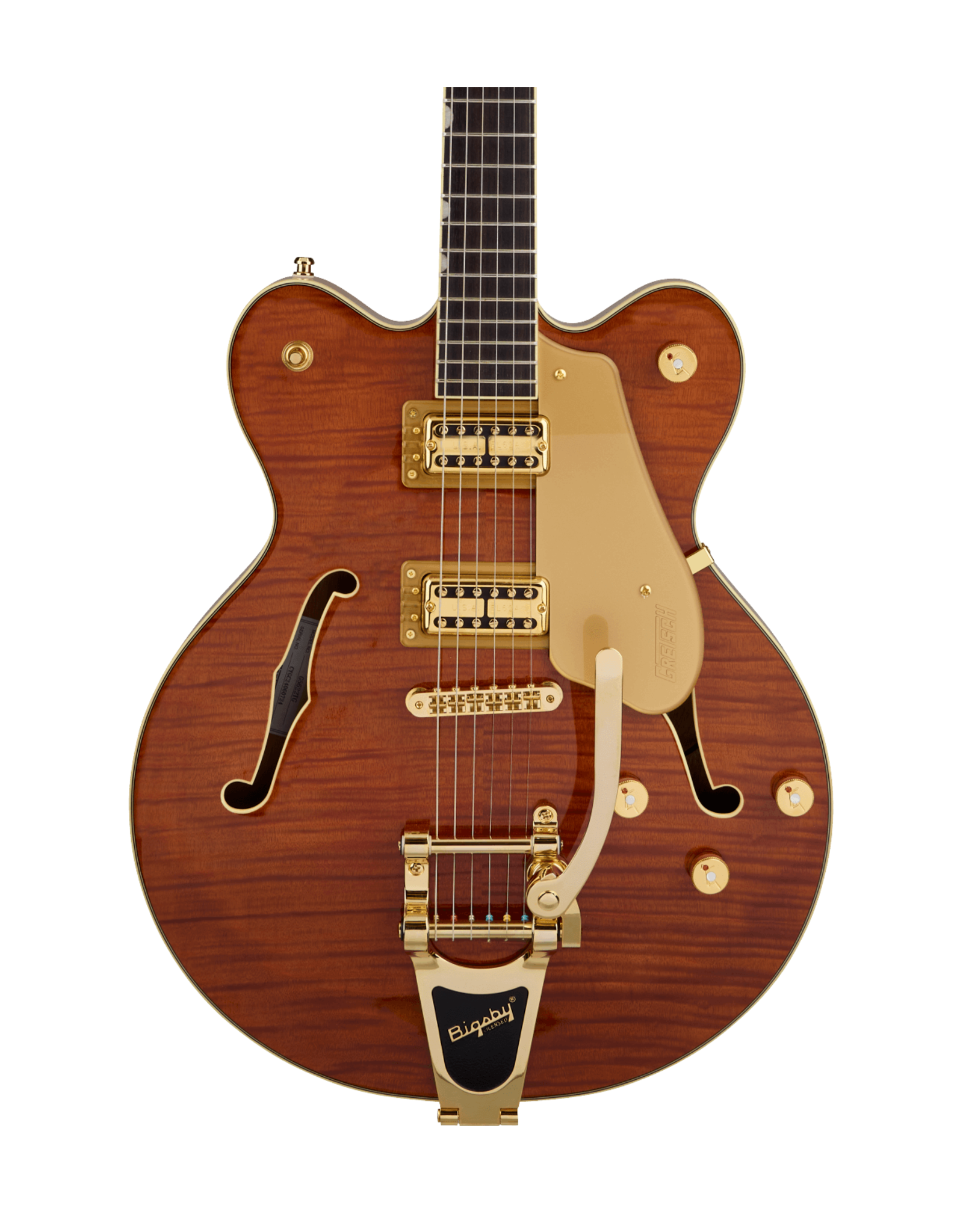 Gretsch Gretsch Electromatic LTD Flame Okoume Broadkaster Double-Cut with Bigsby, Rosewood Fingerboard, Roundup Orange