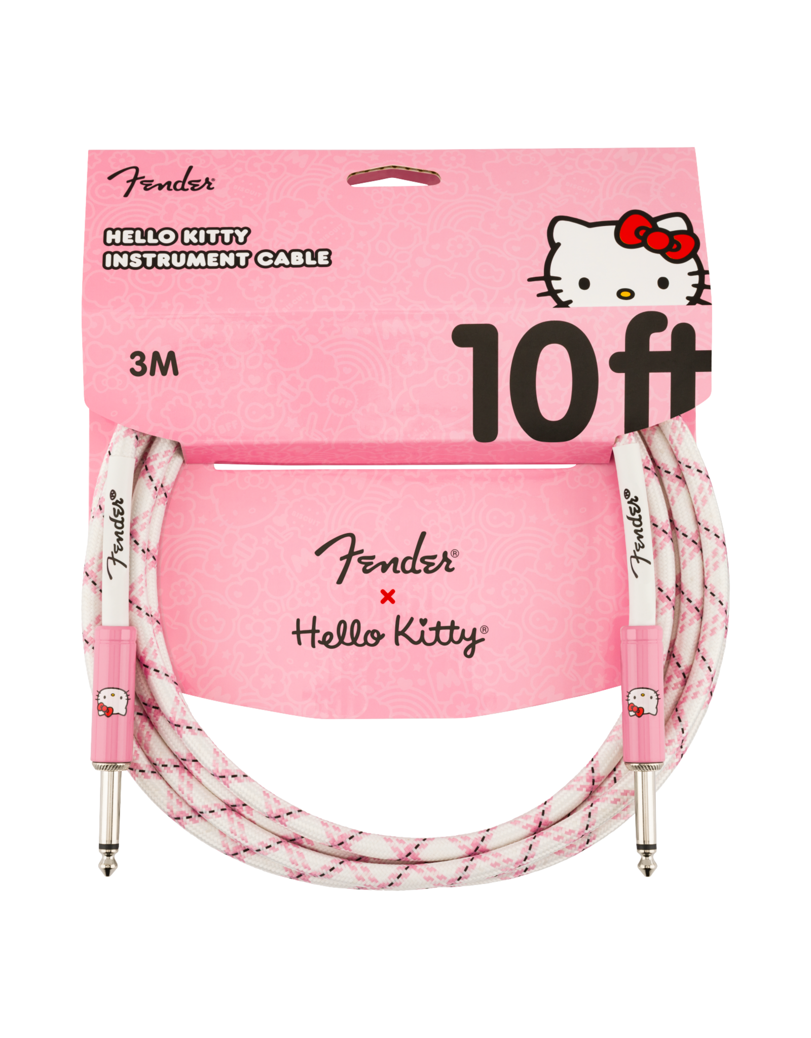 Fender Fender x Hello Kitty White/Pink Woven Cable, 10'