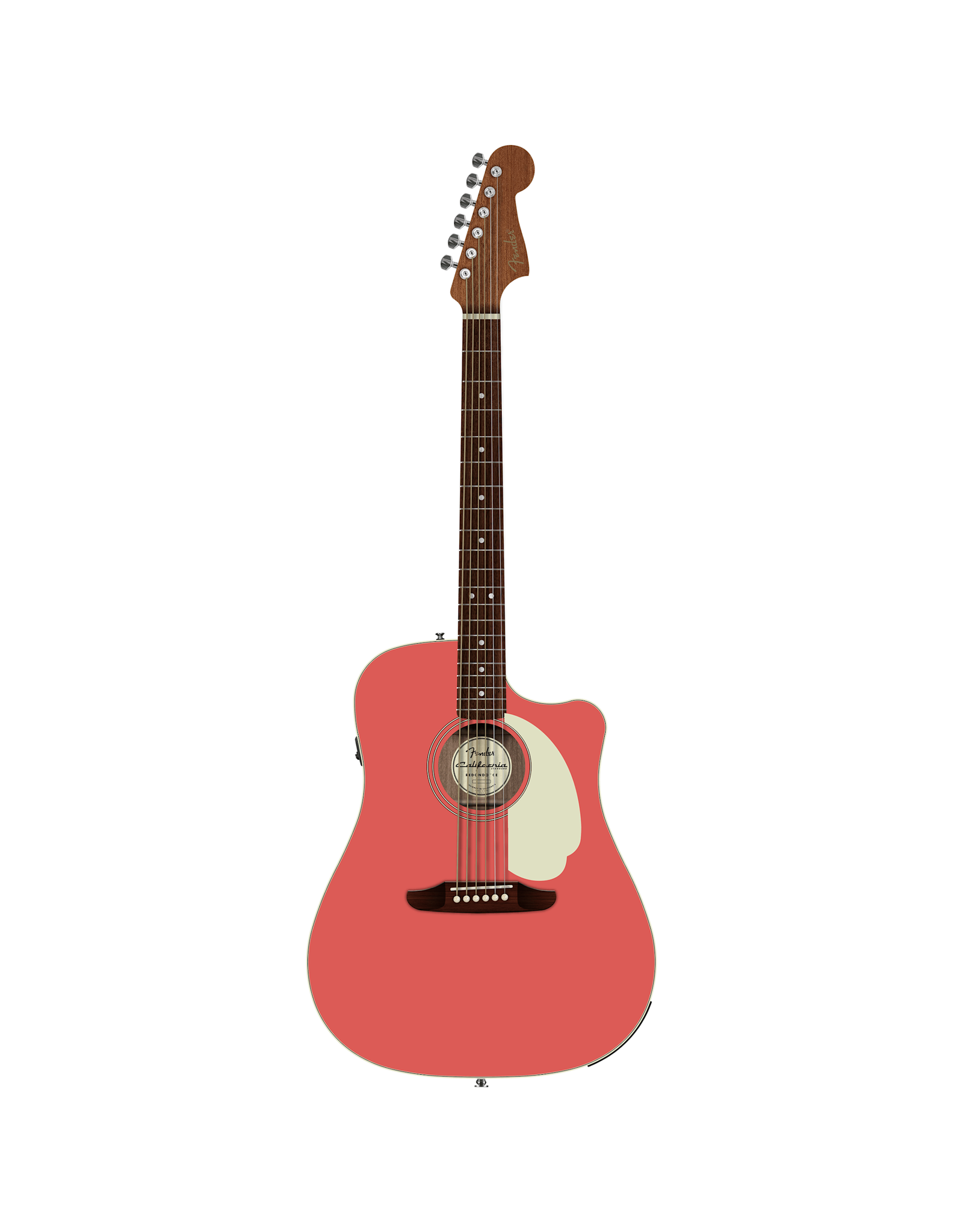 Fender Fender California Standard Redondo CE, Spruce Top, Ivory Pickguard, Fiesta Red