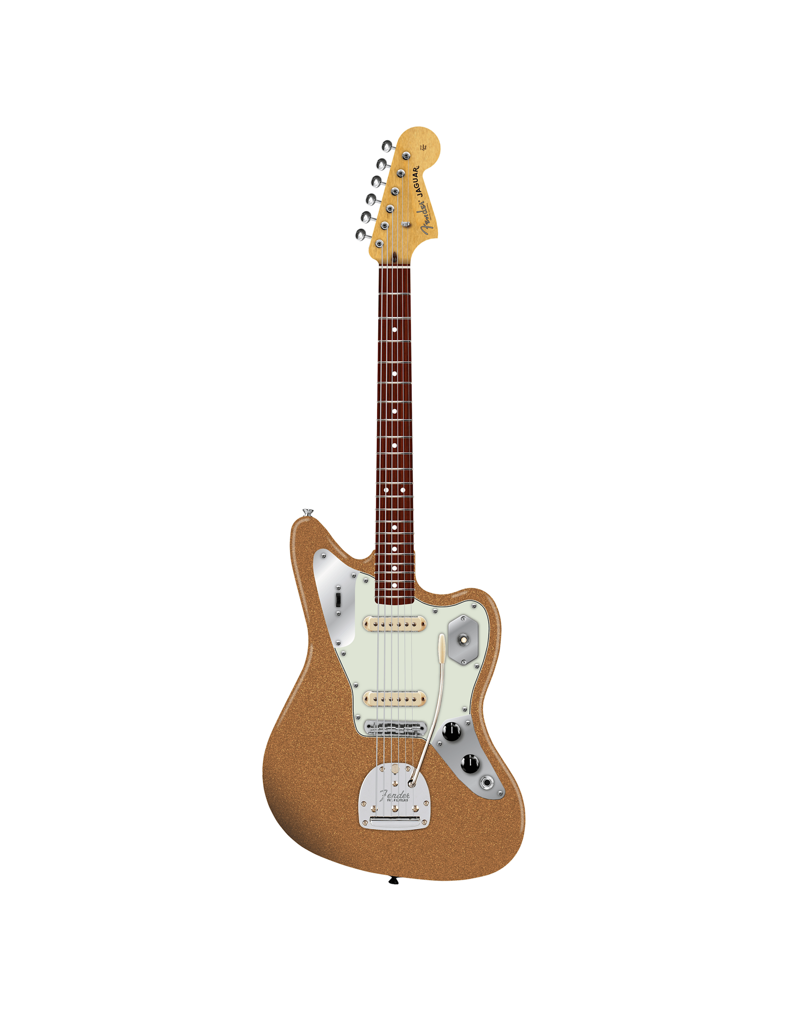 Fender Fender American Professional Classic Jaguar, Faded Firemist Gold, Rosewood Fingerboard w/ Deluxe Gig Bag