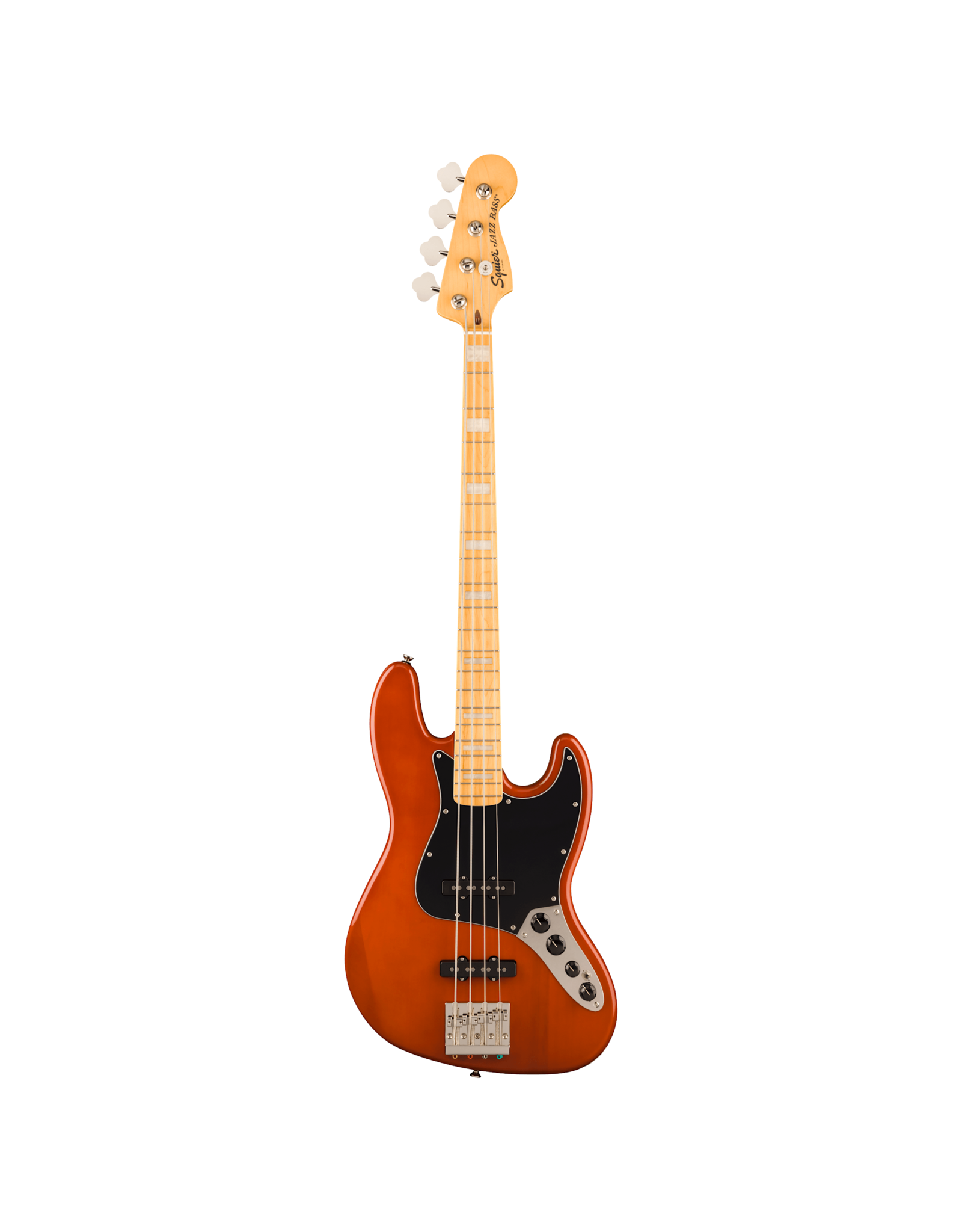 Squier Squier Classic Vibe Active '70s Jazz Bass, Maple Fingerboard, Black Pickguard, Mocha
