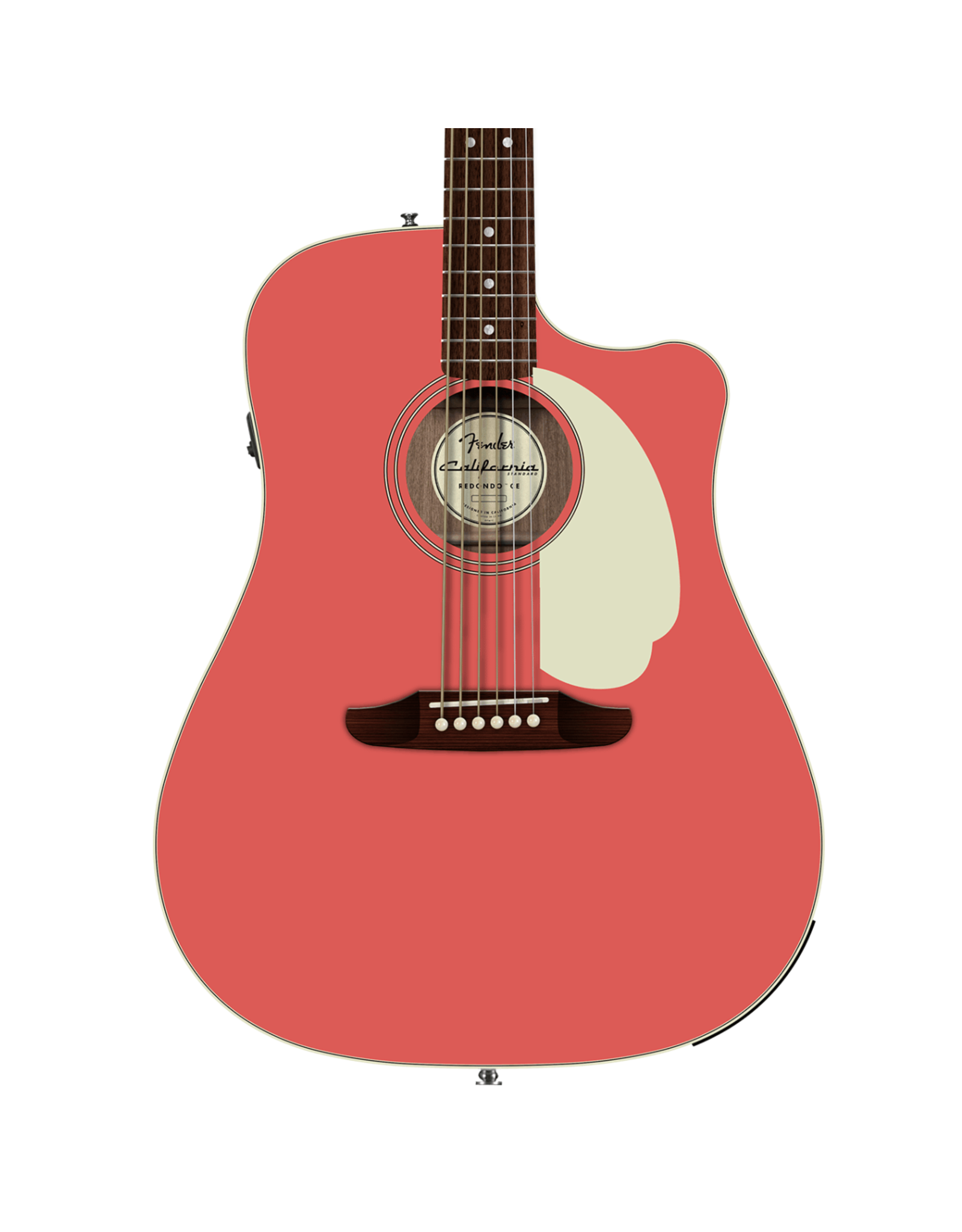 Fender Fender California Standard Redondo CE, Spruce Top, Ivory Pickguard, Fiesta Red