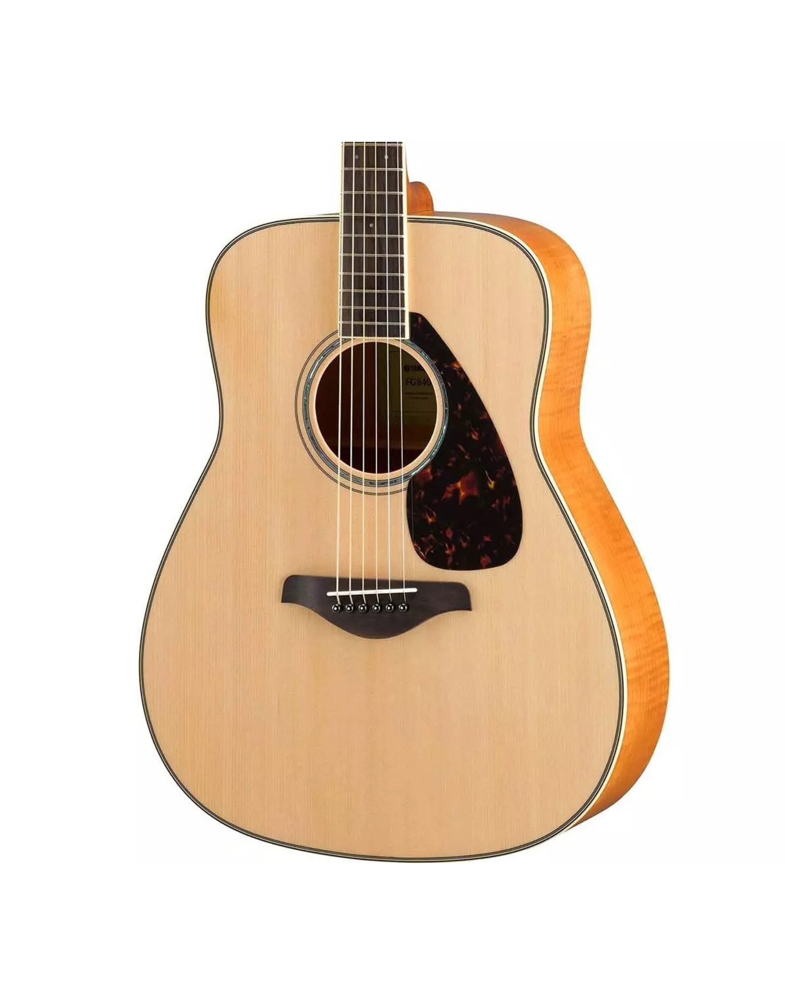Yamaha Yamaha FG840 Natural Folk Guitar Solid Top, Flame Maple B/S