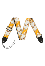 Fender Fender Monogrammed Strap, White/Brown/Yellow, 2"