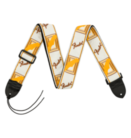 Fender Fender Monogrammed Strap, White/Brown/Yellow, 2"