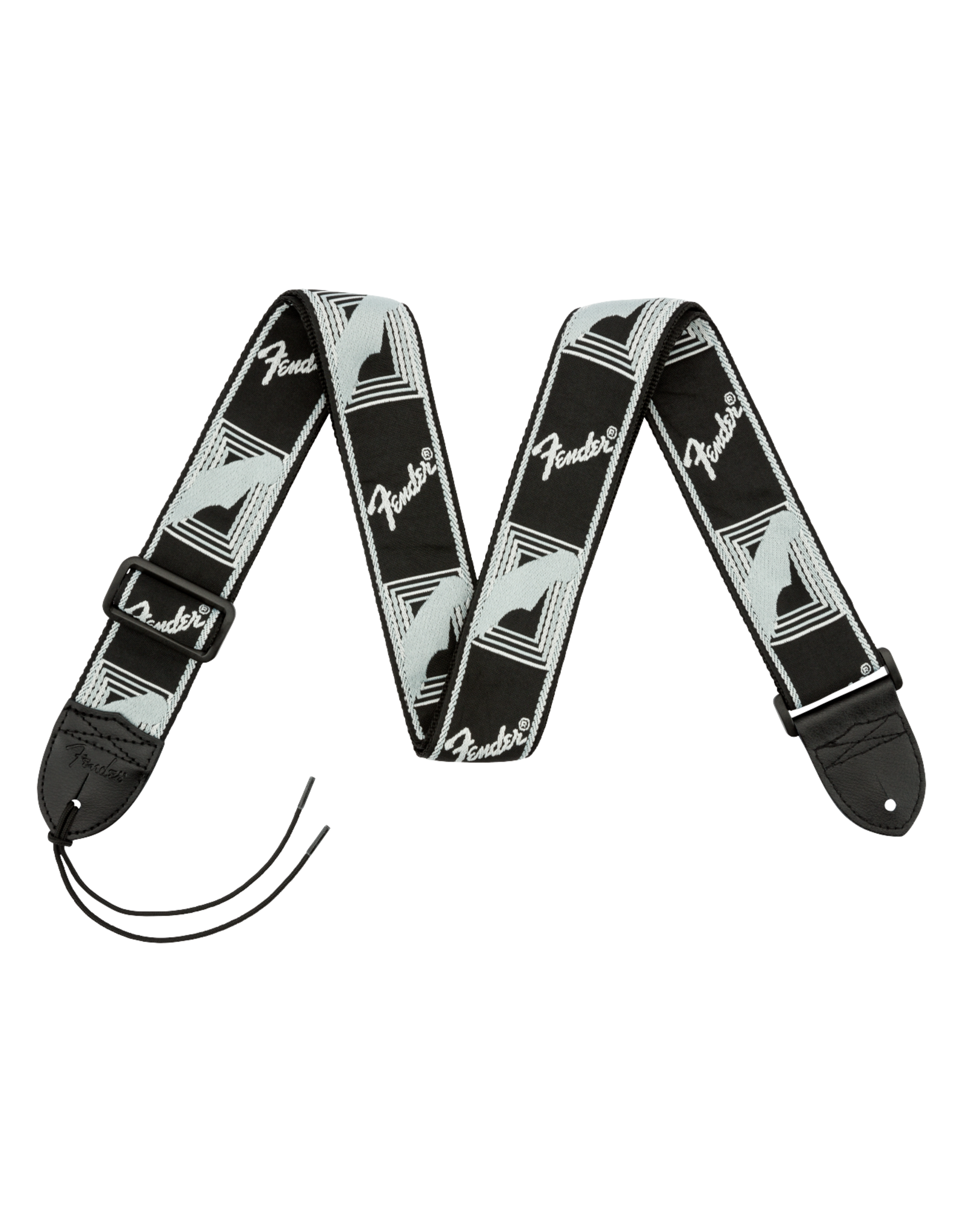 Fender Fender Monogrammed Strap, Black/Light Grey/Dark Grey, 2"