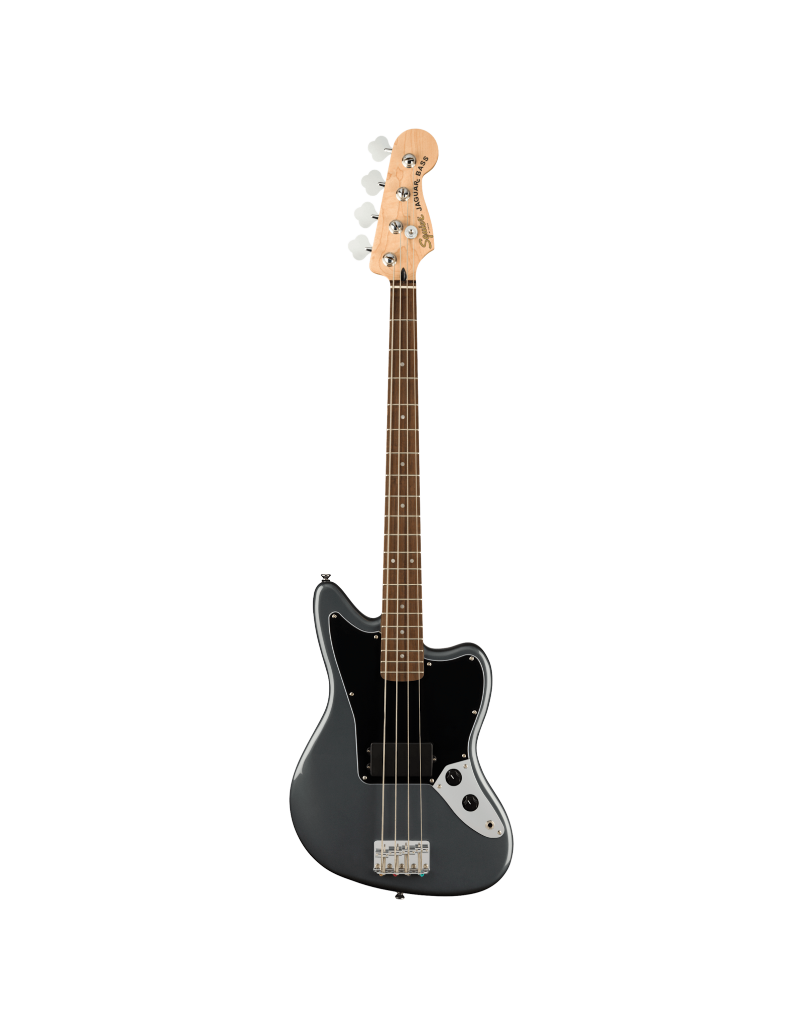 Squier Squier Affinity Series Jaguar Bass H, Black Pickguard, Charcoal Frost Metallic