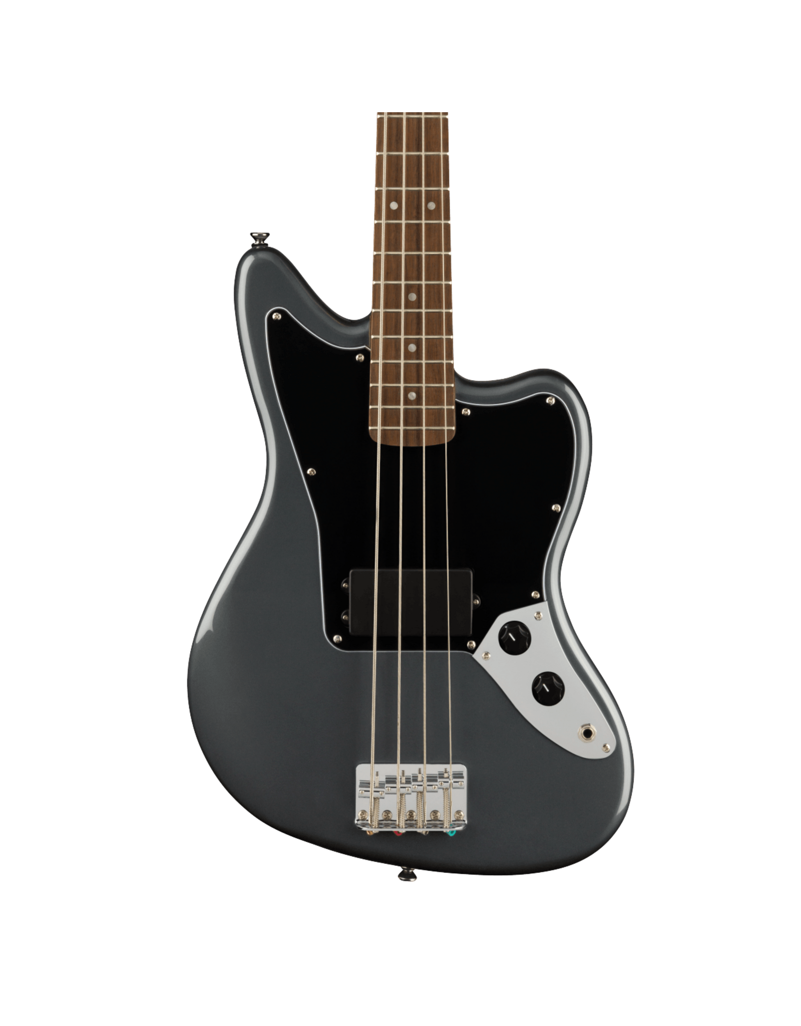 Squier Squier Affinity Series Jaguar Bass H, Black Pickguard, Charcoal Frost Metallic