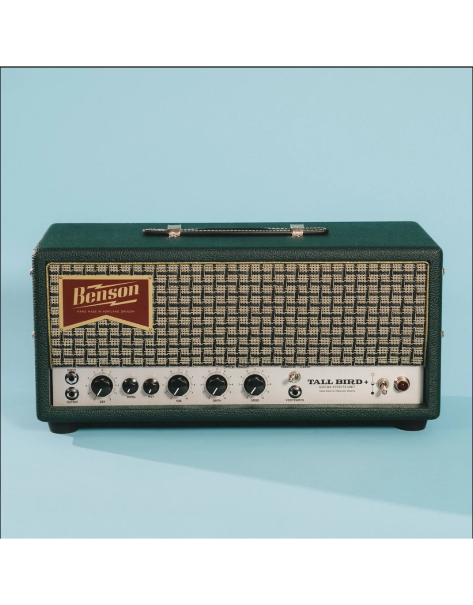 Benson Amps Benson Amps Tall Bird Plus Tube-Driven Reverb and Tremolo  (Green Tolex/Check Grille/Gold Piping)