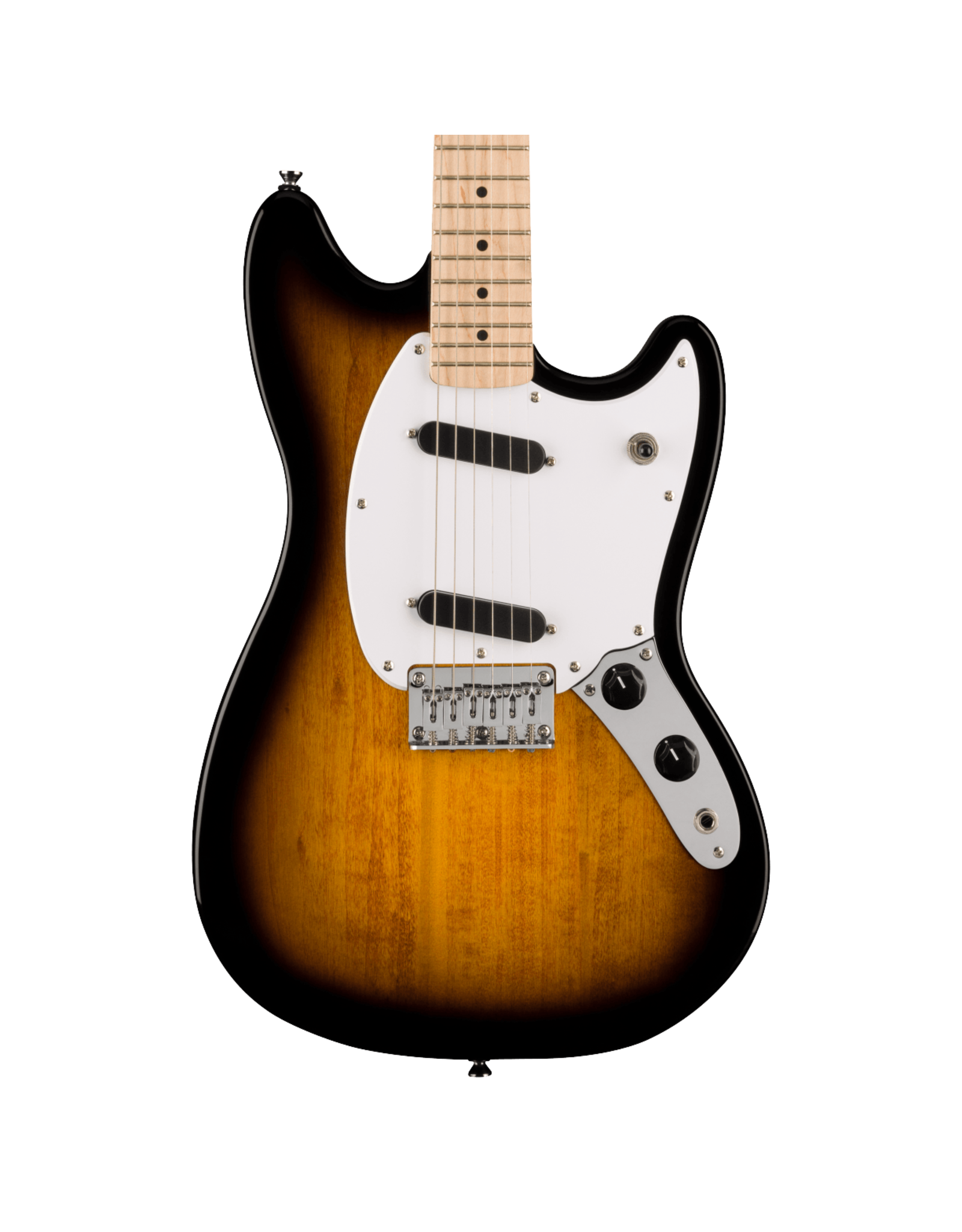 Squier Squier Sonic® Mustang®, Maple Fingerboard, White Pickguard, 2-Color Sunburst