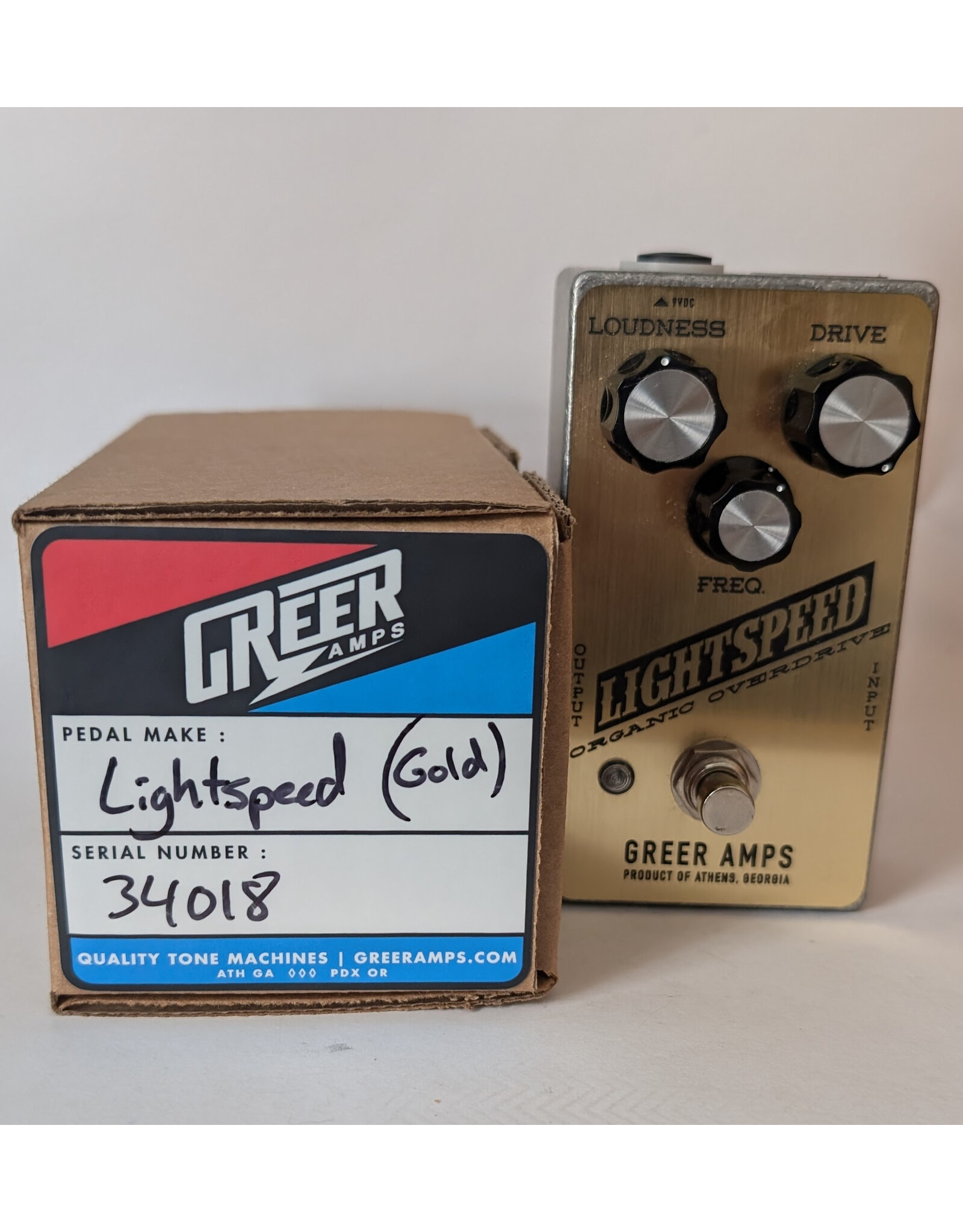 Greer Amplification Greer Lightspeed Organic Overdrive, Twin House Music Exclusive Brushed Gold w/ Box, Used
