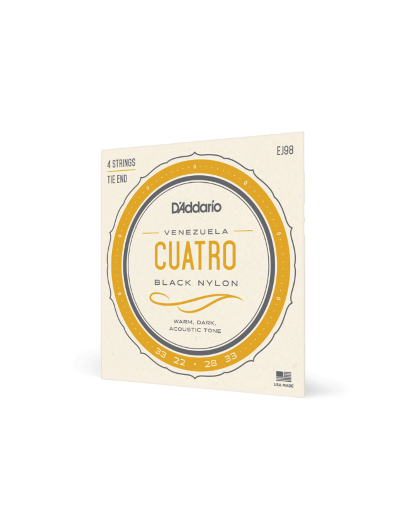 D'Addario D'Addario Cuatro-Venezuela, 4-String, Black Nylon