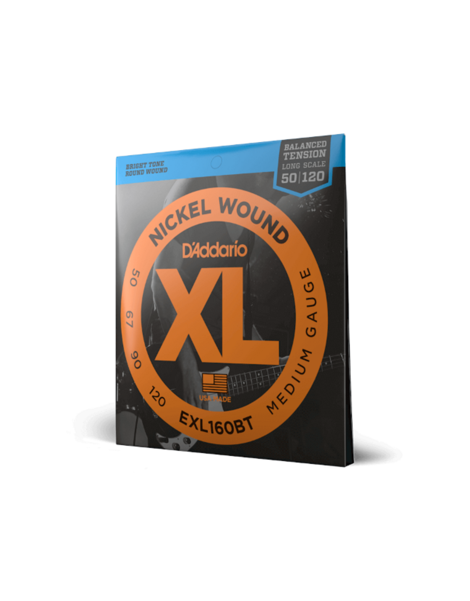 D'Addario D'Addario EXL160BT Nickel Wound Bass Guitar Strings, Balanced Tension Medium, 50-120, Long Scale