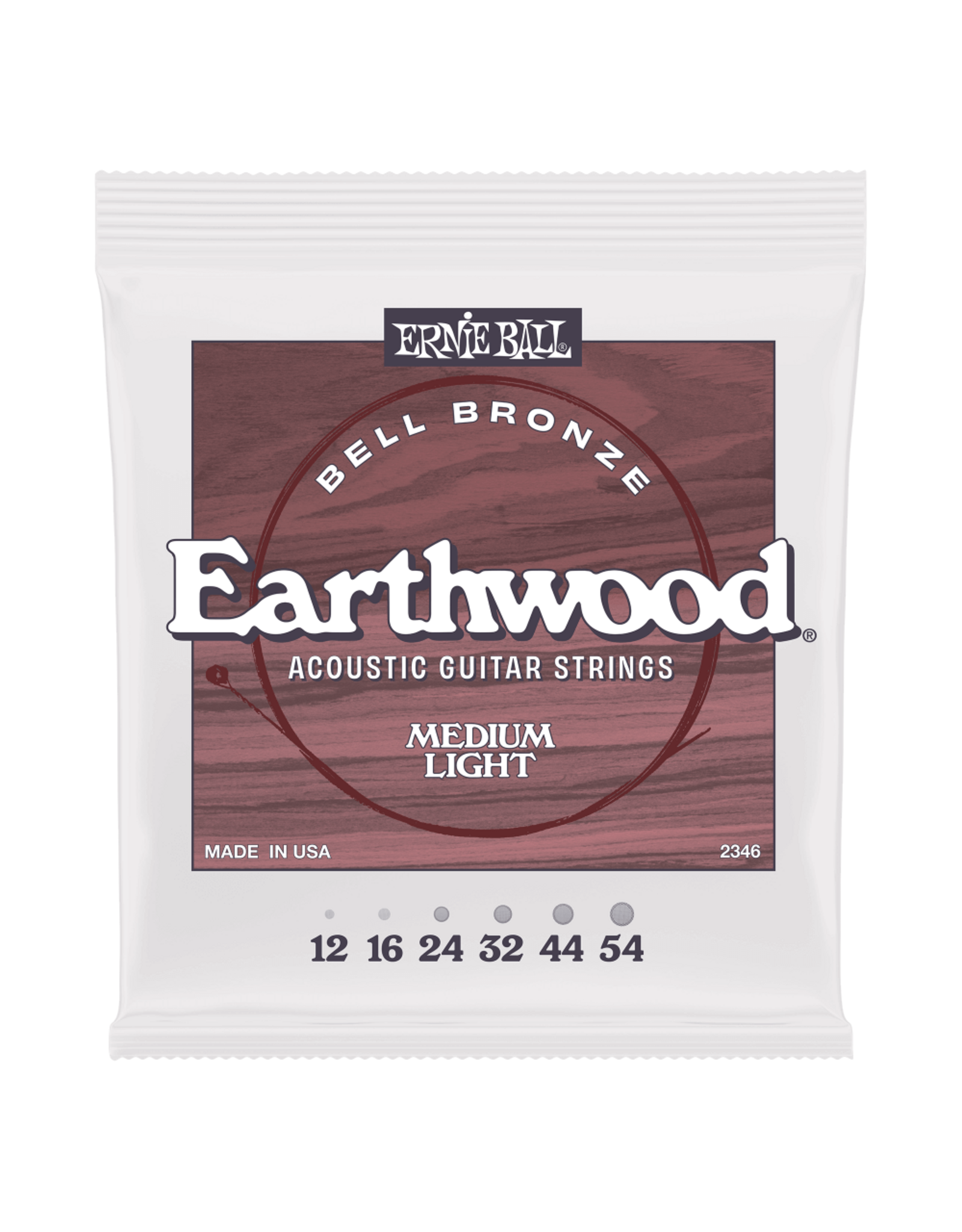 Ernie Ball Ernie Ball Medium Light Earthwood Bell Bronze Acoustic Guitar Strings 12-54