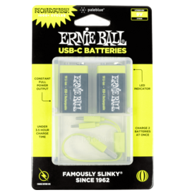 Ernie Ball Ernie Ball USB-C Rechargeable 9v Battery by Paleblue - 2-pack
