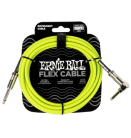 Ernie Ball Ernie Ball Flex Instrument Cable Straight/Angle 10ft - Green