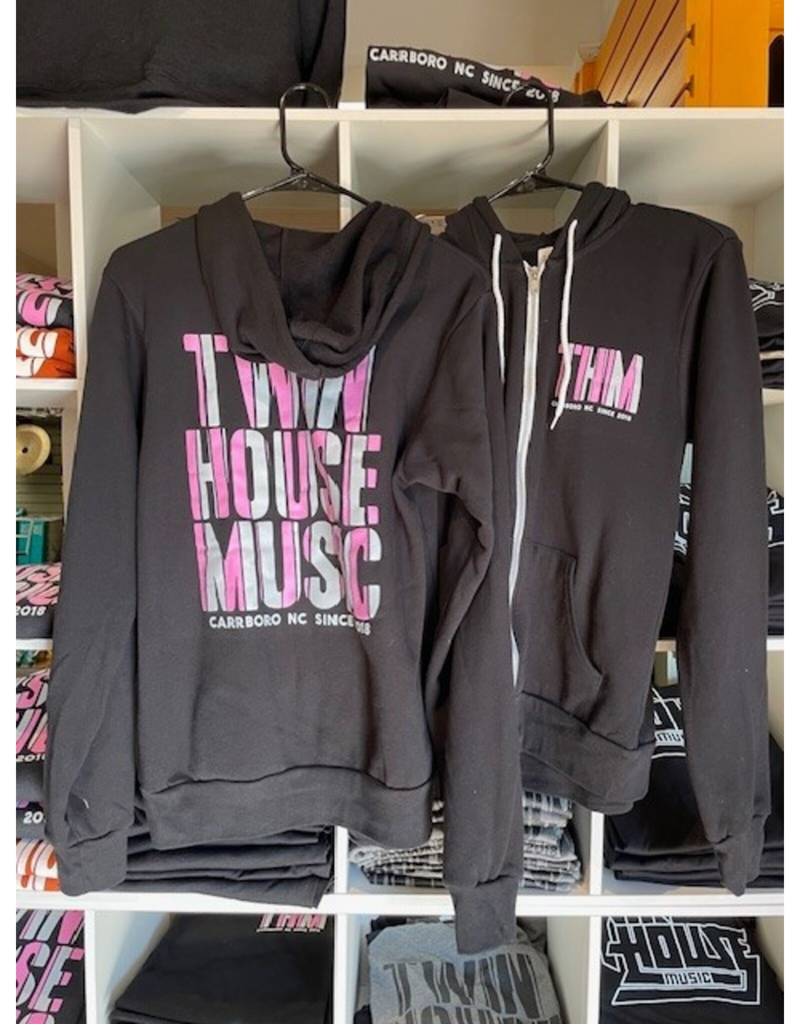 Twin House Music Twin House Music 2025 Logo Zip-up Hoodie, Black