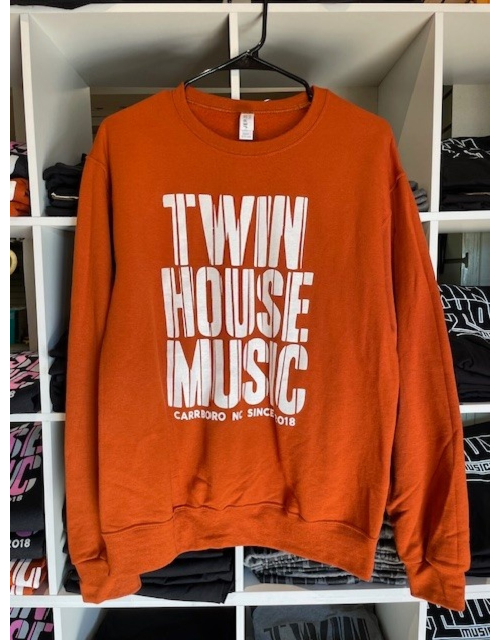 Twin House Music Twin House Music 2025 Logo Raglan Sweatshirt, Texas Orange