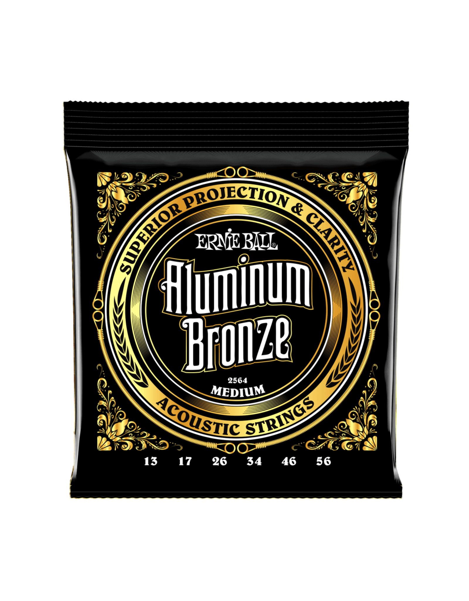Ernie Ball Ernie Ball Medium Aluminum Bronze Acoustic Guitar Strings 13-56 Gauge