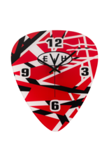 EVH Pick Shape Clock, Red/White/Black Stripes