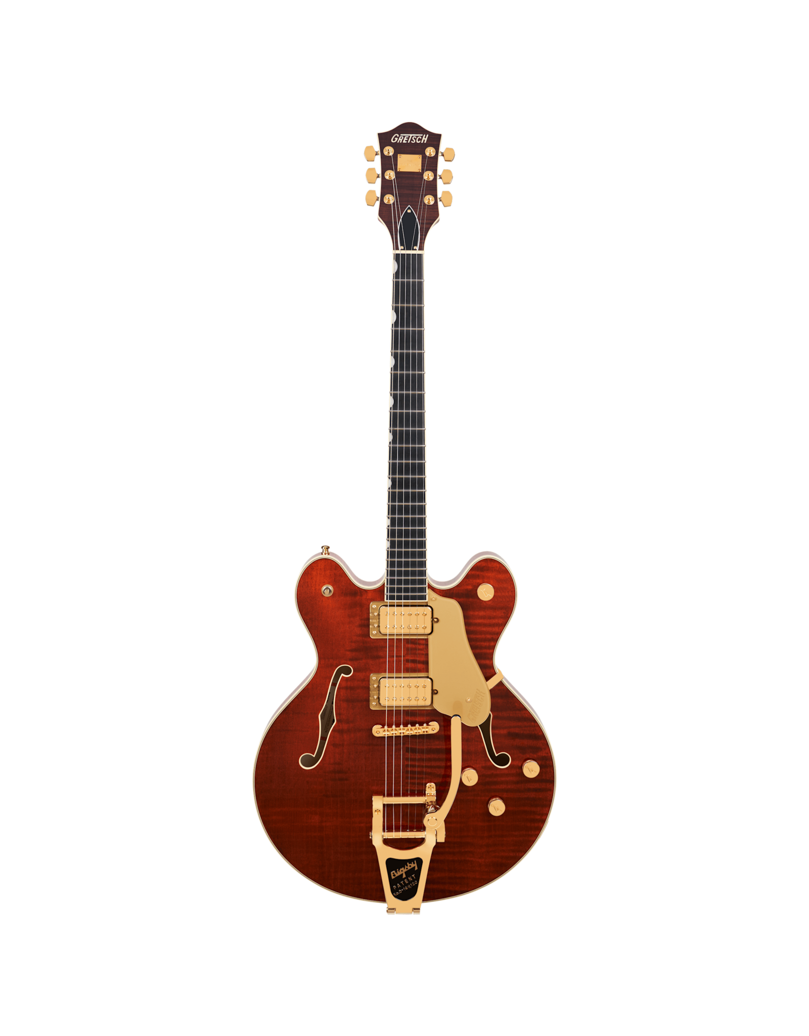 Gretsch Gretsch Pro Broadkaster LX Figured Center Block w/String-Thru Bigsby, Gold Hardware, Ebony Fingerboard, Bourbon Stain